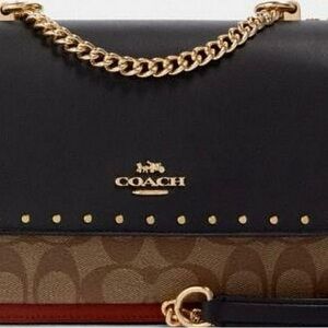Coach Klare Crossbody in Signature Canvas with Rivets - Khaki Multi